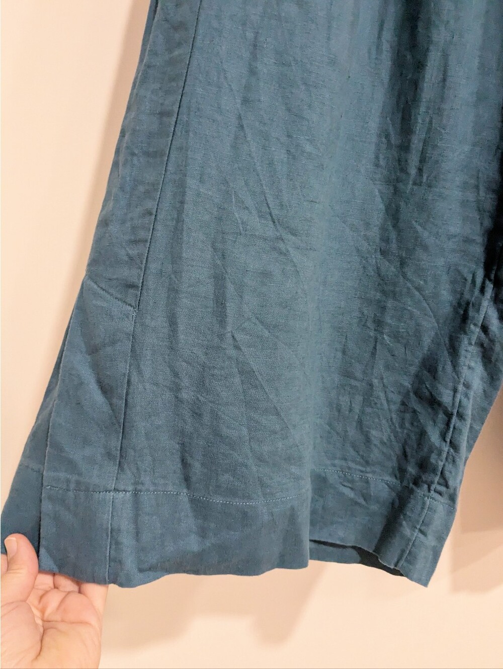 Athleta Playa Linen Wide Crop Pant In Borealis Green - Picture 4 of 7